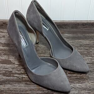 BCBGeneration Women's Gray Suede Pointed Toe Heels Size 8M